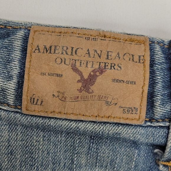 10 AEO mini denim jean skirt micro AMERICAN EAGLE OUTFITTERS medium large - Picture 3 of 11